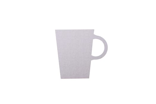 Coffee cup background isolated. Top view of details of a printed coffee cup on plastic isolated on a white background.