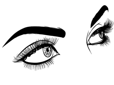 Beautiful Women Eyes with make up