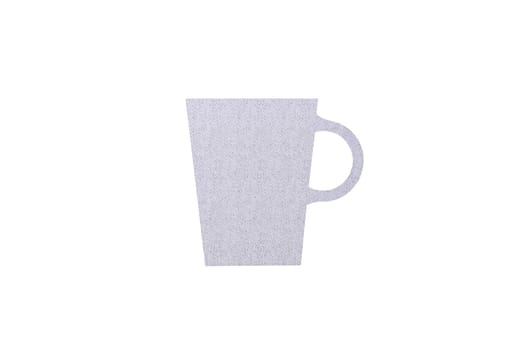 Coffee cup background isolated. Top view of details of a printed coffee cup on plastic isolated on a white background.