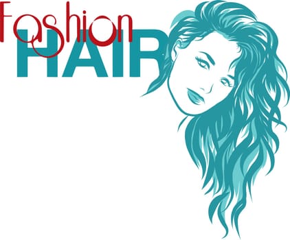 VECTOR stylish original hand-drawn graphics portrait with beautiful young attractive girl model for design. Fashion, style, beauty . Graphic, sketch drawing. Sexy woman