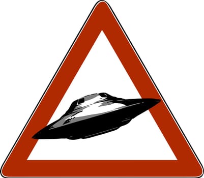 danger road signs UFO, icon