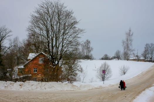 Winter in town. Cesis, Latvia.