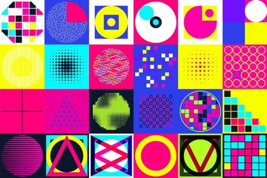 Geometric figures collection. Universal Vector colorful individual minimalistic forms designed to help you create fresh concepts. For Animation Logo Books Posters Stickers Web Patterns T-shirt etc