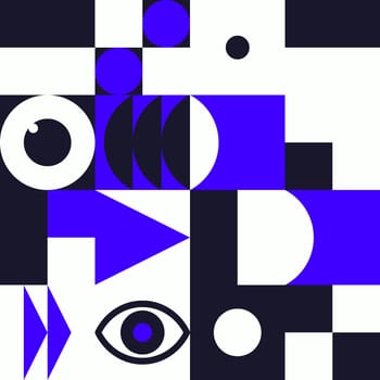Simple geometric artwork with editable bold blocks. Scandinavian style. Universal abstract seamless pattern for wallpaper, web or prints cover, textile, ceramic tile etc.
