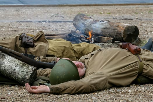 Battle scene at cinema city Cinevilla, in Latvia.