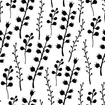 Floral seamless pattern. Vector nature bright background. Flourish wallpaper with plants Inflorescences