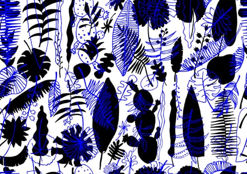 Floral seamless pattern. Vector nature bright background. Flourish wallpaper with plants Inflorescences