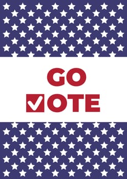 Go vote. Voting concept elections. Symbols vector design template. Red Check marks icon. Social motivational quote poster. Election campaign Flyer Leaflet ad