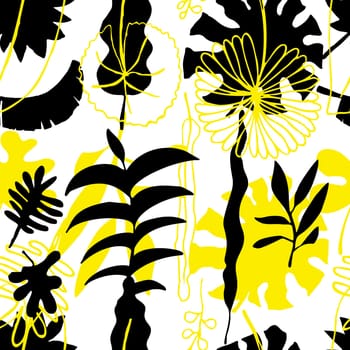 Floral seamless pattern. Vector nature bright background. Flourish wallpaper with plants Inflorescences