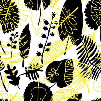 Floral seamless pattern. Vector nature bright background. Flourish wallpaper with plants Inflorescences