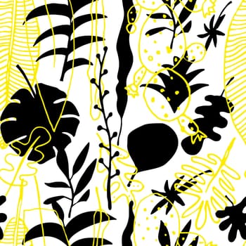 Floral seamless pattern. Vector nature bright background. Flourish wallpaper with plants Inflorescences