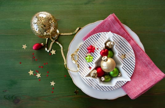 Festive table sitting with decorations for the holiday season