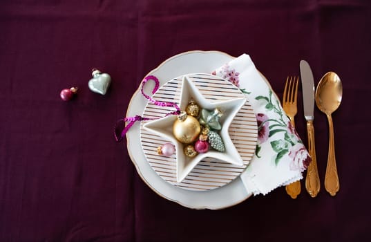 Festive table sitting with decorations for the holiday season