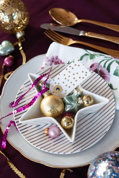Festive table sitting with decorations for the holiday season