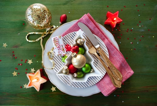 Festive table sitting with decorations for the holiday season
