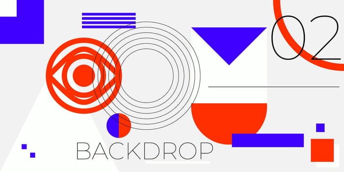Minimal geometric web banner design. Vector template with shapes elements. Bauhaus, modern, hipster style