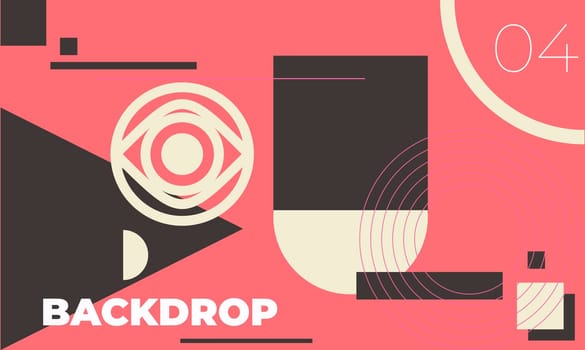 Minimal geometric web banner design. Vector template with shapes elements. Bauhaus, modern, hipster style
