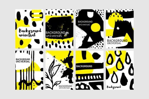 Set of creative universal floral elements. Hand Drawn textures backdrop. Posters, wedding card, eco design, organic products