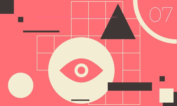 Minimal geometric web banner design. Vector template with shapes elements. Bauhaus, modern, hipster style