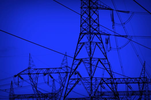 an image of a metal tower of Power Lines