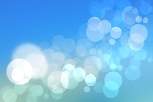 Abstract colorful blur blue texture background with white and blue bokeh circles in soft color style. Template for underwater backdrop or winter design illustration.