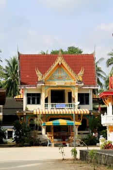 Buddhist temple is photographed a close up