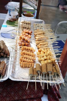 Asian store in Thailand selling grilled chicken