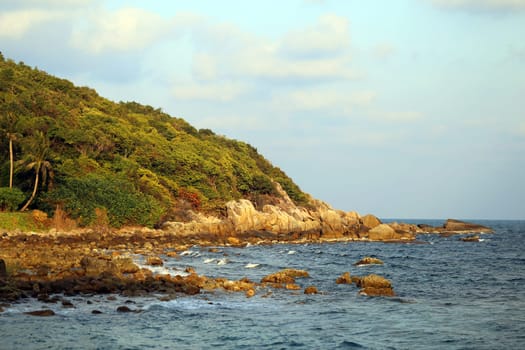 View of the sea from the shore