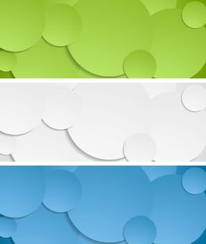 Bright circles vector banners collection