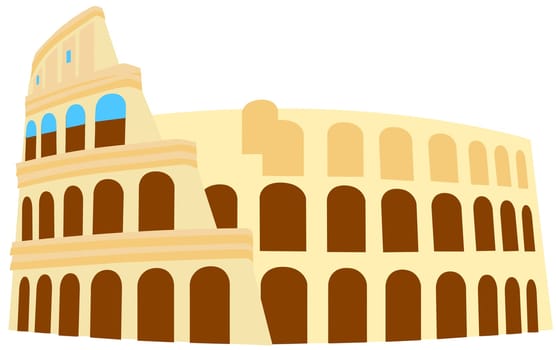 The Colosseum monument Rome Italy illustration