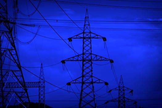 an image of a metal tower of Power Lines