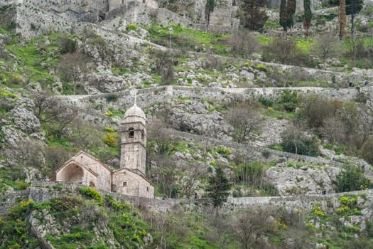 The Chapel of Our Lady of Salvation on the hillside above Kotor, Montenegro