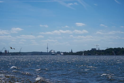 Kiel harbor taken from the eastern shore - with a view of the Kiel inner fjord - Schleswig-Holstein Germany