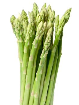 Bundle of green asparagus (Asparagus officinalis). Clipping paths