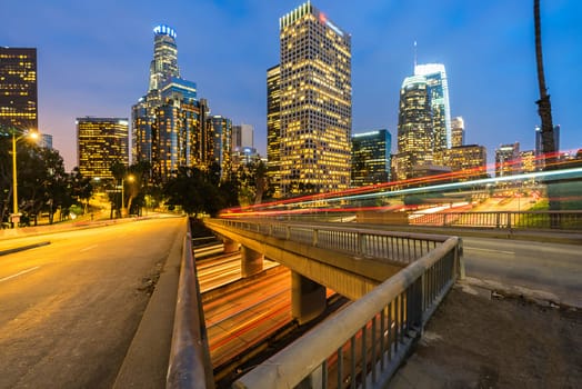 Los Angeles Downtown Sunset, LA California, USA