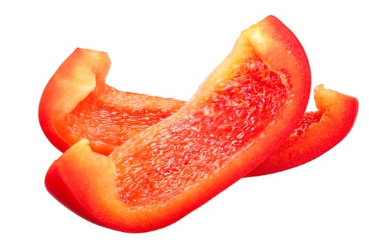 Red Bell Pepper slices (Capsicum annuum )