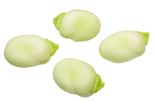 Broad or fava beans (seeds of Vicia faba), fresh. Top view