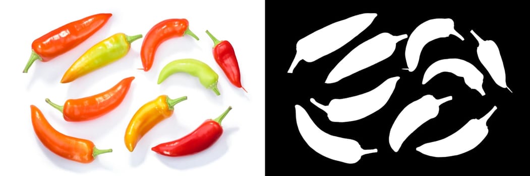 Gabi hot Hungarian paprika peppers (an Hot Wax type), top view
