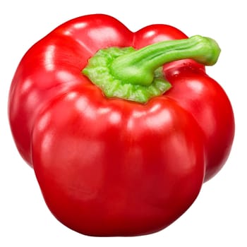 Gogosari pepper, a sweet Romanian ribbed heirloom (Capsicum annuum fruit). Whole ripe pod
