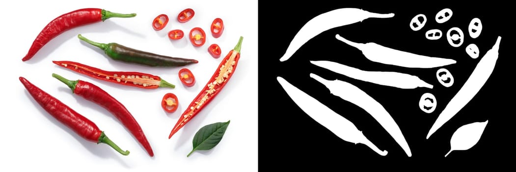 Mexican Guajillo chile peppers (Capsicum annuum), top view