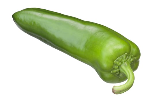 Dolce Italiano sweet green chile pepper, whole pod. Clipping paths