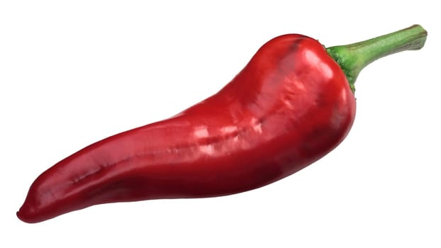 Dulce Espana sweet chile pepper, large pod, top view