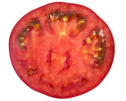 Marglobe tomato slice, top view