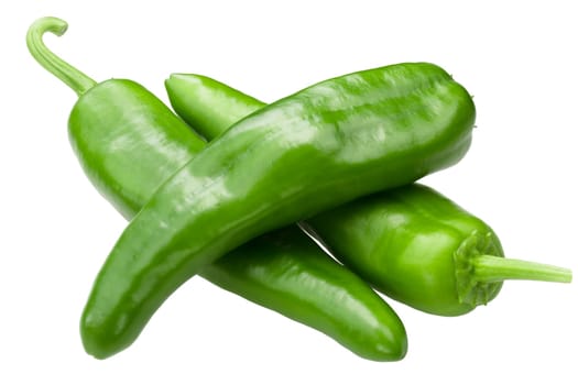 Joe E. Parker chile pepper, Numex or New Mexican pod type, unripe whole fruits (Capsicum annuum)