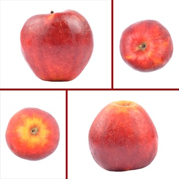 Red apple as collage on white