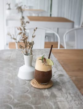 Waking up drink of lime coffee, stock photo
