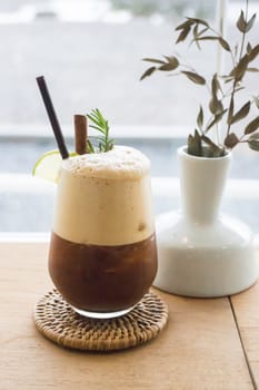 Waking up drink of lime coffee, stock photo