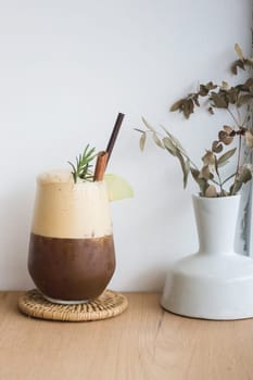 Waking up drink of lime coffee, stock photo