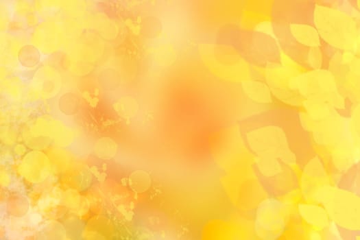 Autumn background. Abstract festive autumn gradient golden pastel bright background texture with leaves. Indian summer. Space.