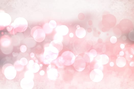 Abstract festive blur bright pink pastel background with white and pink hearts love bokeh for valentine or wedding card. Space for design. Card concept.